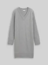 TOM TAILOR Damen Strickkleid mit Kaschmir-Anteil, grau, Meliert – Bild 1