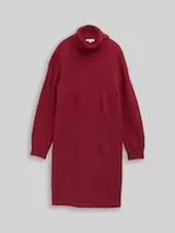 TOM TAILOR Damen Loose Fit Strickkleid, rot, Meliert – Bild 1