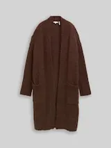 TOM TAILOR Damen Oversize Cardigan mit Wollanteil, braun, Meliert – Bild 1
