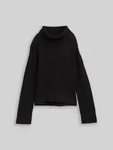 TOM TAILOR Damen Oversize Rollkragenpullover, schwarz, Uni – Bild 1