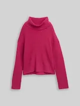 TOM TAILOR Damen Oversize Rollkragenpullover, rot, Meliert – Bild 1