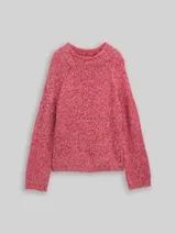TOM TAILOR Damen Loose Fit Strickpullover mit Wollanteil, rosa, Meliert – Bild 1