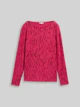 TOM TAILOR Damen Langarmshirt mit Muster, rot, Gemustert – Bild 1