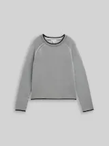 TOM TAILOR Damen Strickpullover mit Rundhalsausschnitt, schwarz, Meliert – Bild 1