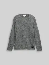 TOM TAILOR DENIM Herren Strickpullover in Melange-Optik, grau, Meliert – Bild 1