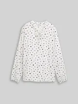 TOM TAILOR DENIM Damen Bluse mit Punktmuster, weiß, Gepunktet – Bild 1
