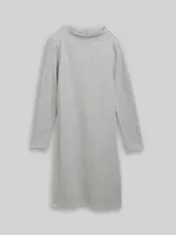 TOM TAILOR Damen Cosy Kleid mit Stehkragen, grau, Meliert – Bild 1