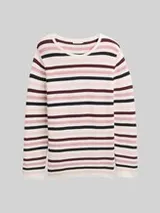 TOM TAILOR Damen Plus Size - Strickpullover aus Bio-Baumwolle, rosa, Gestreift – Bild 1