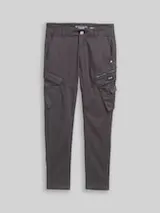 TOM TAILOR Herren Tapered Cargo Hose mit Stretch, schwarz, Uni – Bild 1