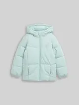 TOM TAILOR Mädchen Puffer-Jacke mit Kapuze, blau, Uni – Bild 1