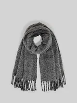 TOM TAILOR Damen Schal mit Glitzer-Effekt, schwarz, Uni – Bild 1