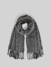 TOM TAILOR Damen Schal mit Glitzer-Effekt, schwarz, Uni