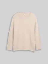 TOM TAILOR Damen Plus Size - Loose Fit Strickpullover aus Baumwolle, braun, Uni – Bild 1