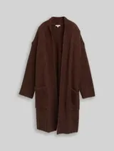 TOM TAILOR Damen Plus Size - Oversize Cardigan mit Wollanteil, braun, Meliert – Bild 1
