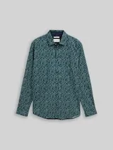 TOM TAILOR Herren Fitted Hemd mit Muster, grün, Gemustert – Bild 1