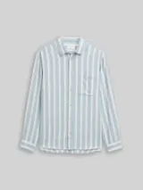 TOM TAILOR Herren Regular Fit Dobby Hemd aus strukturiertem Baumwollstoff, blau, Gestreift – Bild 1