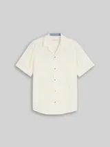 TOM TAILOR Herren Regular Fit Kurzarmhemd mit Stickerei, braun, Uni – Bild 1