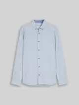 TOM TAILOR Herren Regular Fit Hemd mit Leinenanteil, blau, Gestreift – Bild 1