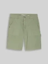 TOM TAILOR DENIM Herren TTLOOSE Carpenter-Shorts, grün, Uni – Bild 1