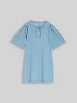 TOM TAILOR DENIM Damen Mini-Jeanskleid mit Eingriffstaschen, blau, Uni – Bild 1