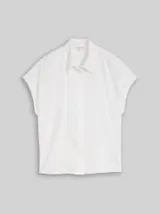 TOM TAILOR Damen Loose Fit Bluse mit Leinenanteil, weiß, Uni – Bild 1