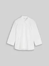 TOM TAILOR Damen Popeline Hemdbluse mit 3/4-Arm, weiß, Uni – Bild 1