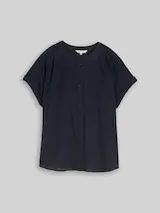 TOM TAILOR Damen Loose Fit Bluse, blau, Uni – Bild 1