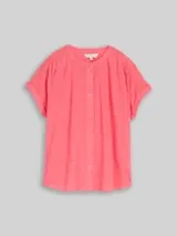 TOM TAILOR Damen Loose Fit Bluse, rosa, Uni – Bild 1