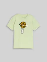 TOM TAILOR Jungen T-Shirt mit Wendepailletten, grün, Uni – Bild 1
