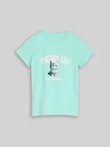 TOM TAILOR Mädchen T-Shirt mit Foto-Print, grün, Uni – Bild 1