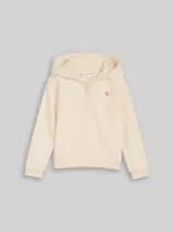 TOM TAILOR Mädchen Hoodie Sweatshirt mit Rückenprint, weiß, Uni – Bild 1