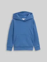 TOM TAILOR Jungen Oversize Hoodie Sweatshirt mit Rückenprint, blau, Uni – Bild 1