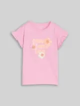 TOM TAILOR Mädchen T-Shirt mit Tüll-Detail, rosa, Uni – Bild 1