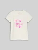 TOM TAILOR Mädchen T-Shirt mit Print, weiß, Uni – Bild 1