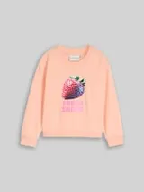 TOM TAILOR Mädchen Cropped Sweatshirt mit Print, orange, Uni – Bild 1