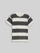 TOM TAILOR Jungen Oversize T-Shirt mit Waffelstruktur, weiß, Gestreift – Bild 1