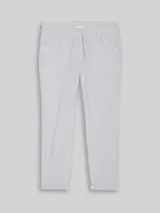 TOM TAILOR Damen Tapered Relaxed Hose mit Streifenmuster, weiß, Gestreift – Bild 1