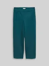 TOM TAILOR Damen TTMIA STRAIGHT Cropped Hose, grün, Uni – Bild 1