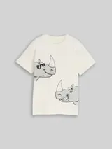 TOM TAILOR Jungen Oversize T-Shirt mit Print, weiß, Uni – Bild 1