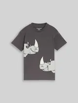 TOM TAILOR Jungen Oversize T-Shirt mit Print, grau, Uni – Bild 1