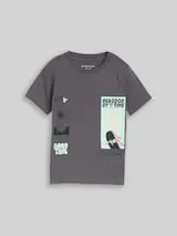 TOM TAILOR Jungen T-Shirt mit Print, grau, Uni – Bild 1