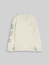 TOM TAILOR Jungen Basic Sweatshirt mit Print, weiß, Uni – Bild 1