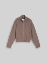 TOM TAILOR Mädchen Sweatjacke mit Stehkragen, braun, Uni – Bild 1