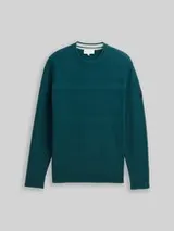 TOM TAILOR Herren Strickpullover aus Baumwolle, grün, Uni – Bild 1