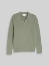 TOM TAILOR Herren Strickpullover mit Polokragen, grün, Uni – Bild 1