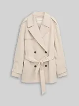 TOM TAILOR Damen Trenchcoat aus wasserabweisendem Material, braun, Uni – Bild 1