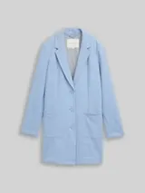 TOM TAILOR Damen Slim Fit Mantel mit aufgesetzten Taschen, blau, Meliert – Bild 1