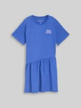 TOM TAILOR Mädchen Mini-Kleid mit Print, blau, Uni – Bild 1