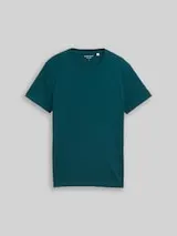 TOM TAILOR Herren Basic Fitted T-Shirt, grün, Uni – Bild 1