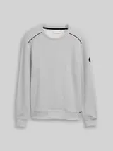 TOM TAILOR Herren Sweatshirt mit Logo-Badge, weiß, Meliert – Bild 1